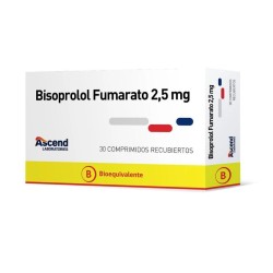 BISOPROLOL FUMARATO 2,5 MG x30COMP. RECUBIERTOS BLISTER, GENERICO