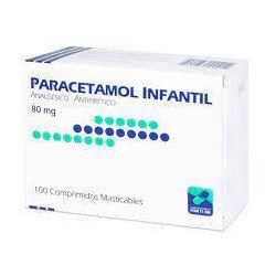 PARACETAMOL INFANTIL 80MG 100 COMP MASTICABLES MINTLAB