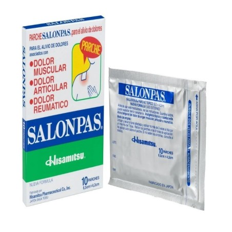 SALONPAS 20 SACHET X10 PARCHE VTA Alcanfor + Mentol + Salicilico Acido + Timol